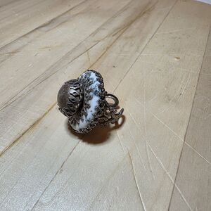 Vintage Ollipop USA Adjustable Fashion Designer Ornate Statement Cocktail Ring